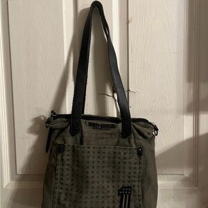 SOLD!!! Harley-Davidson Olive and Black Shoulder Bag